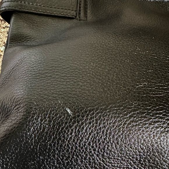 VINCE CAMUTO Black Leather Satchel Crossbody Handbag - Picture 13 of 17